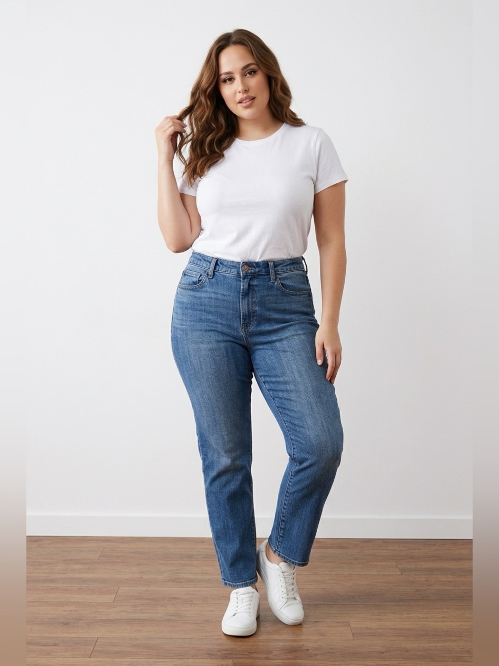 Talbots Straight Modern Ankle Jean in Medium Blue Wash